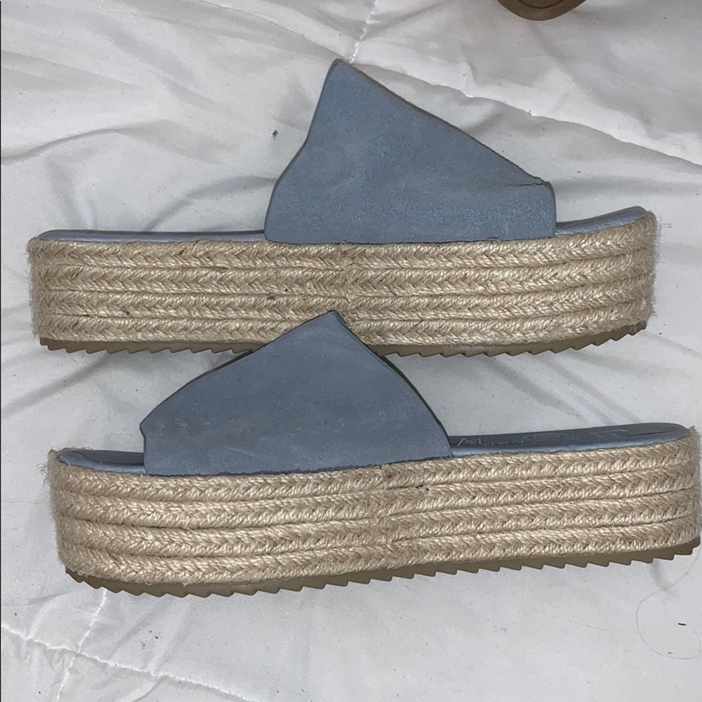 Platform slide wedge sandal